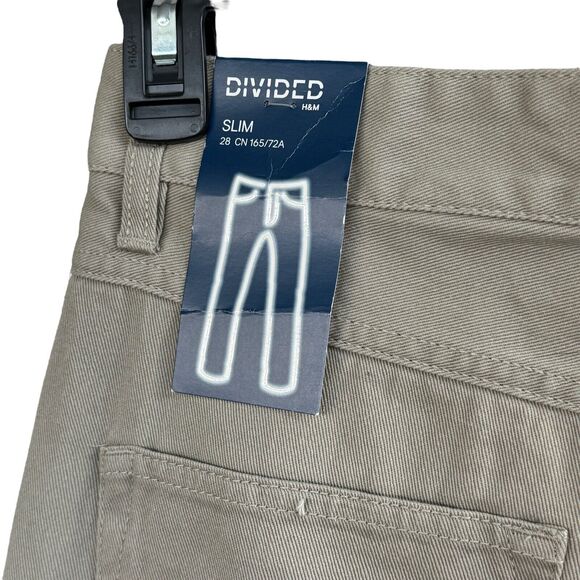 Divided by H&M SZ 28 Mens Slim Jeans Button-Fly Straight Leg Pockets Tan Beige - Picture 5 of 8